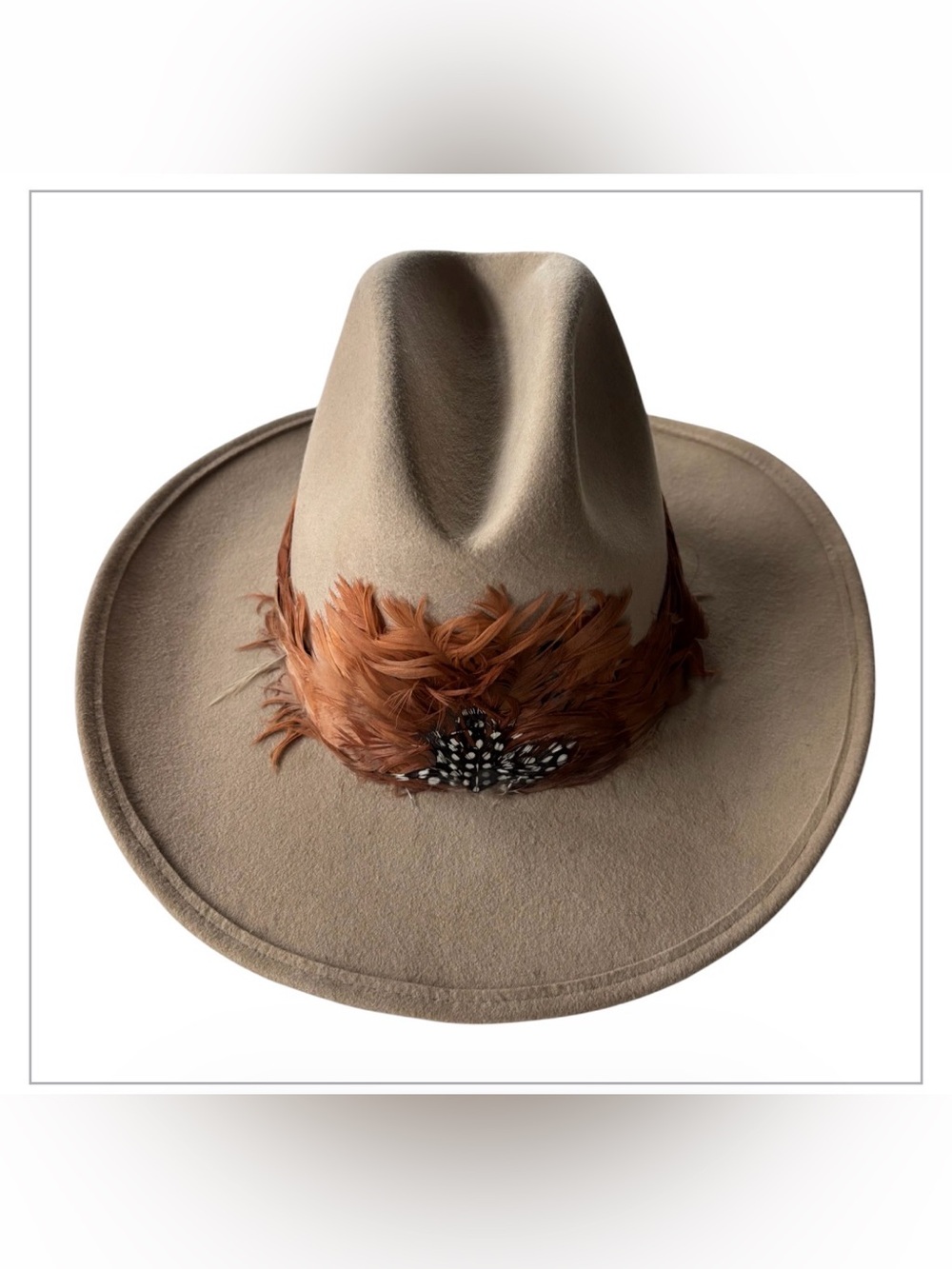 Vintage Bollman Western Hat with Feather Trim – Made in USA